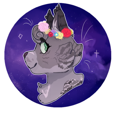 one bust flat-colored with simple background ($7 USD)